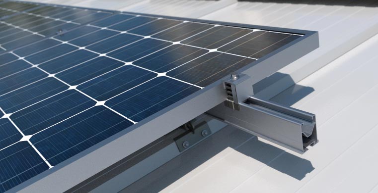 Koplanares System mit Aluminiumprofil PSE- A. Montierte Befestigung